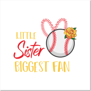 Little Sister Biggest Fan - Baseball Ball Home Run Posters and Art